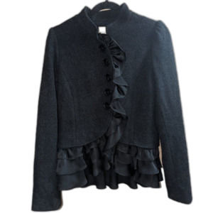 Fumbling Foe Blazer: Work to Wow! Detachable Ruffle, Business Casual & Night Out